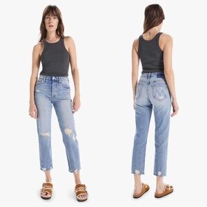 MOTHER • The Tomcat Jeans boyfriend straight leg slim crop The Confession ripped